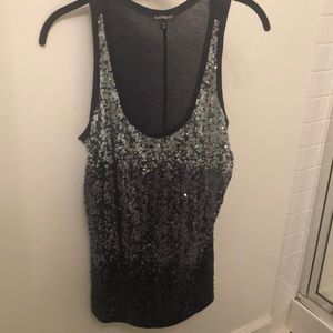 Ombre glitter tank top